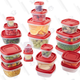 Rubbermaid’s Easy Find Lids set uses a limited number of lid sizes for its wide variety of container sizes, making it much less likely that you’ll strike out on finding a lid that fits.